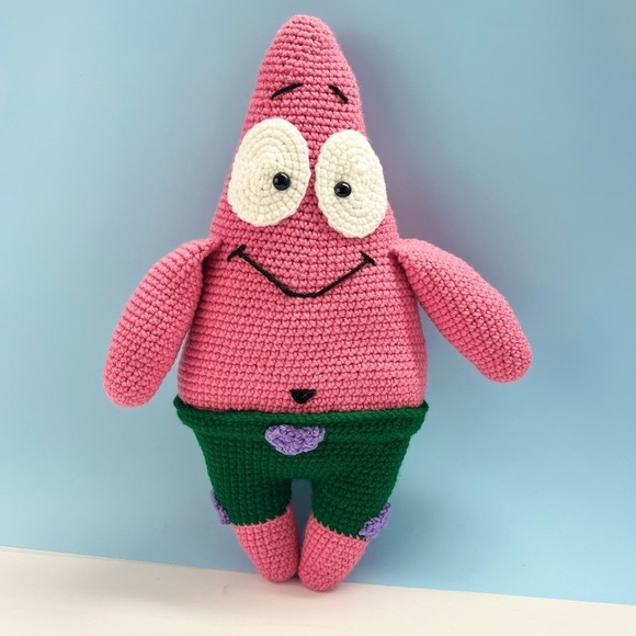 Handcrafted Patrick Star Plushie Doll Crochet Amigurumi - Picture 6 of 11